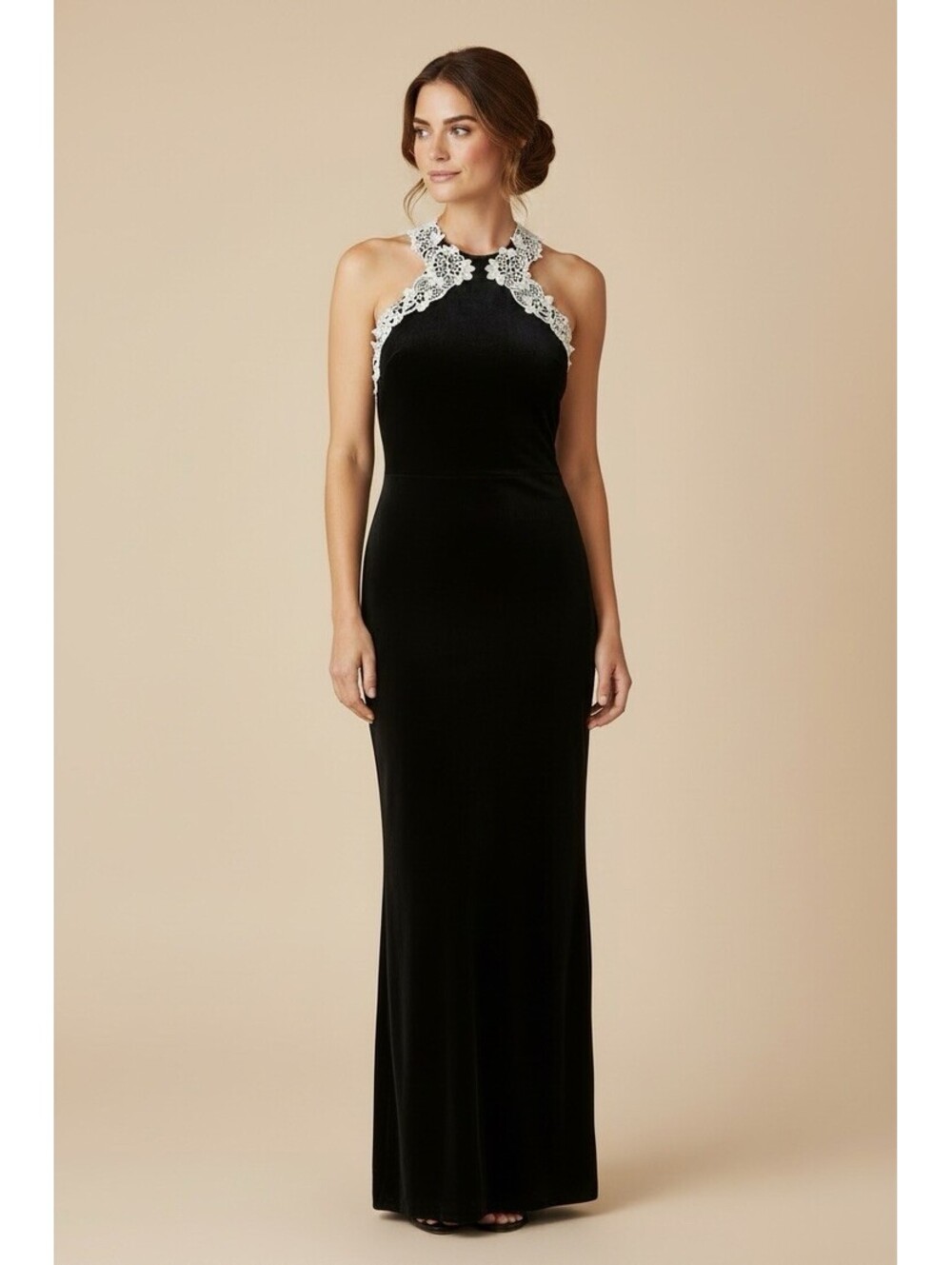Vintage Jessica McClintock Gunne Sax 11/12 Jr Black Velvet Sleeveless Maxi Dress